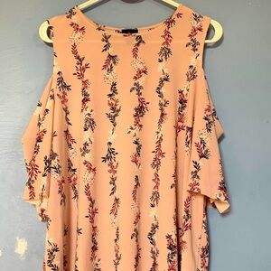 Large Pink Floral Design Worthington Business Casual Top​